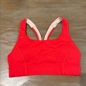 NWT Lululemon Power Through Bra TUED Size 10 Red B/C Cups